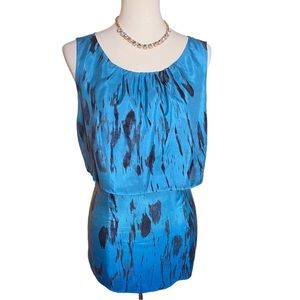 CAbi Blue and Black Blouse